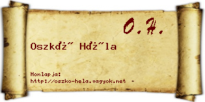 Oszkó Héla névjegykártya